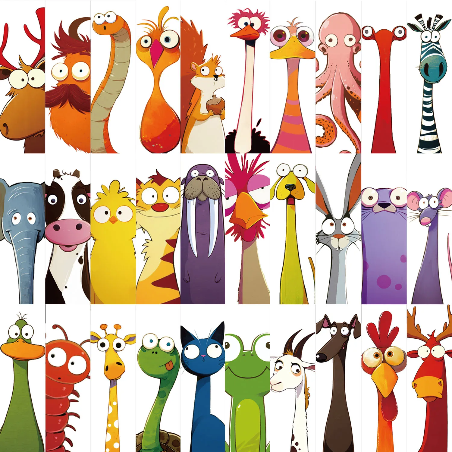 30 pezzi segnalibri animali divertenti studenti regali creativi segnalibri pagina fai da te pagine di lettura cartoni animati decorazione etichettatura libro