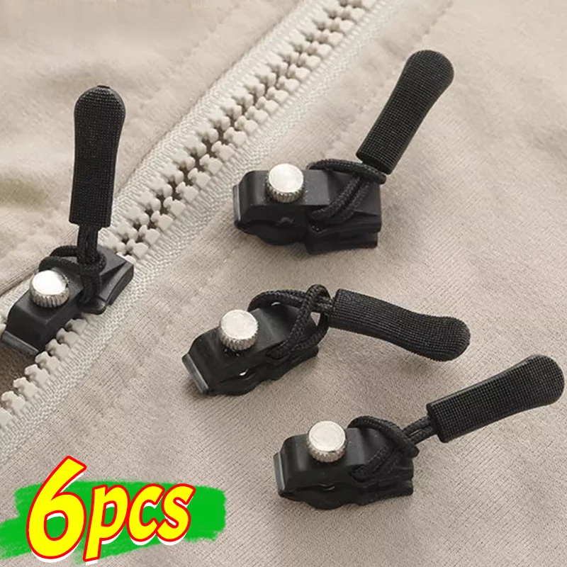 

6pcs Zipper Repair Kit Universal Instant Zipper Repair Replacement Zipper Sliding Teeth Rescue Zippers Head For 3 Different Size