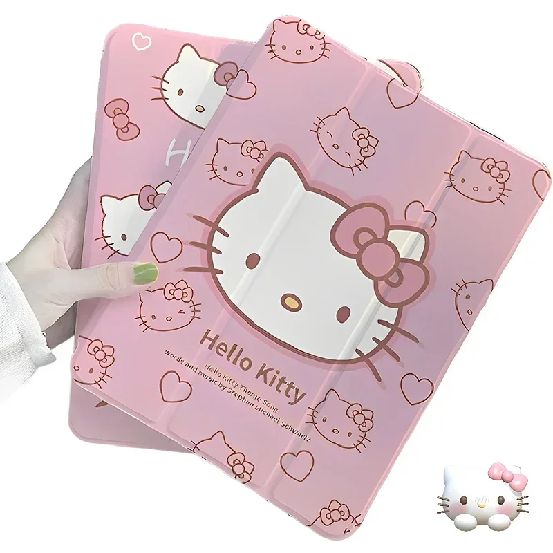 

Kawaii Sanrio Hello Kitty Clear IPad Case Cartoon Silicone Protective Case for IPad Pro 11 Inch 2022 2021 2020 2018 Air 1 2 3 4