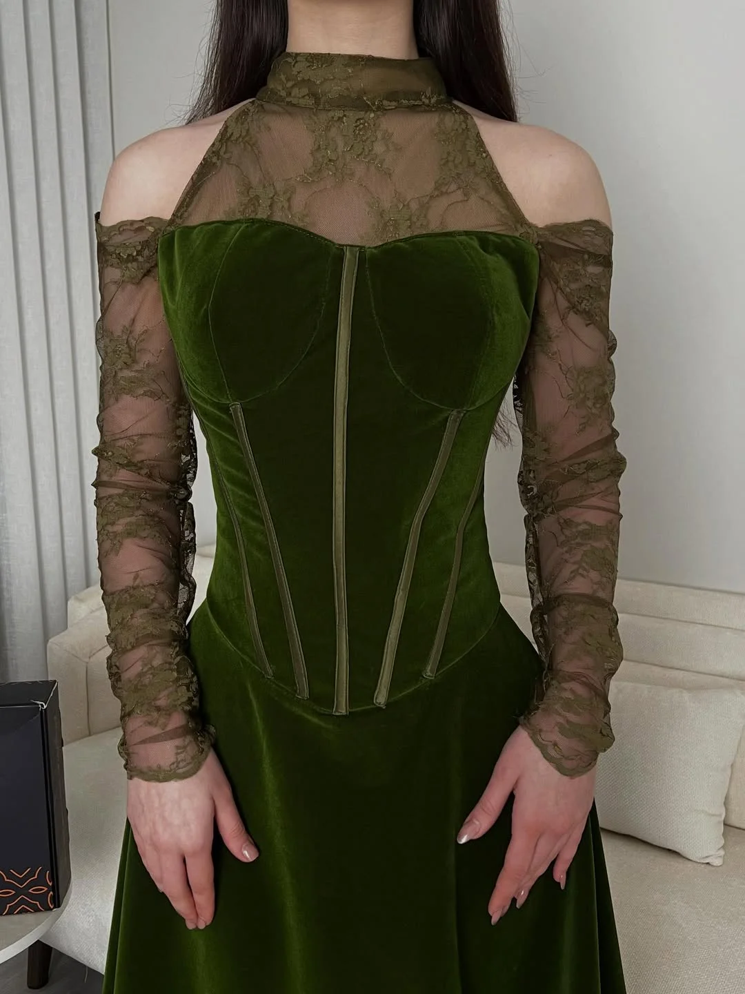 

Элегантные вечерние платья AsaNagi Dubai из роскошного зеленого бархата с кружевом, длиной в пол, для торжеств, стильное новое вечернее платье.