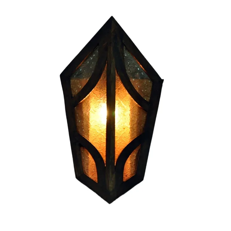 

Thai creative solid wood carving decorative wall lamp South East Asia style living room stair lamp, clubhouse hotel lamp