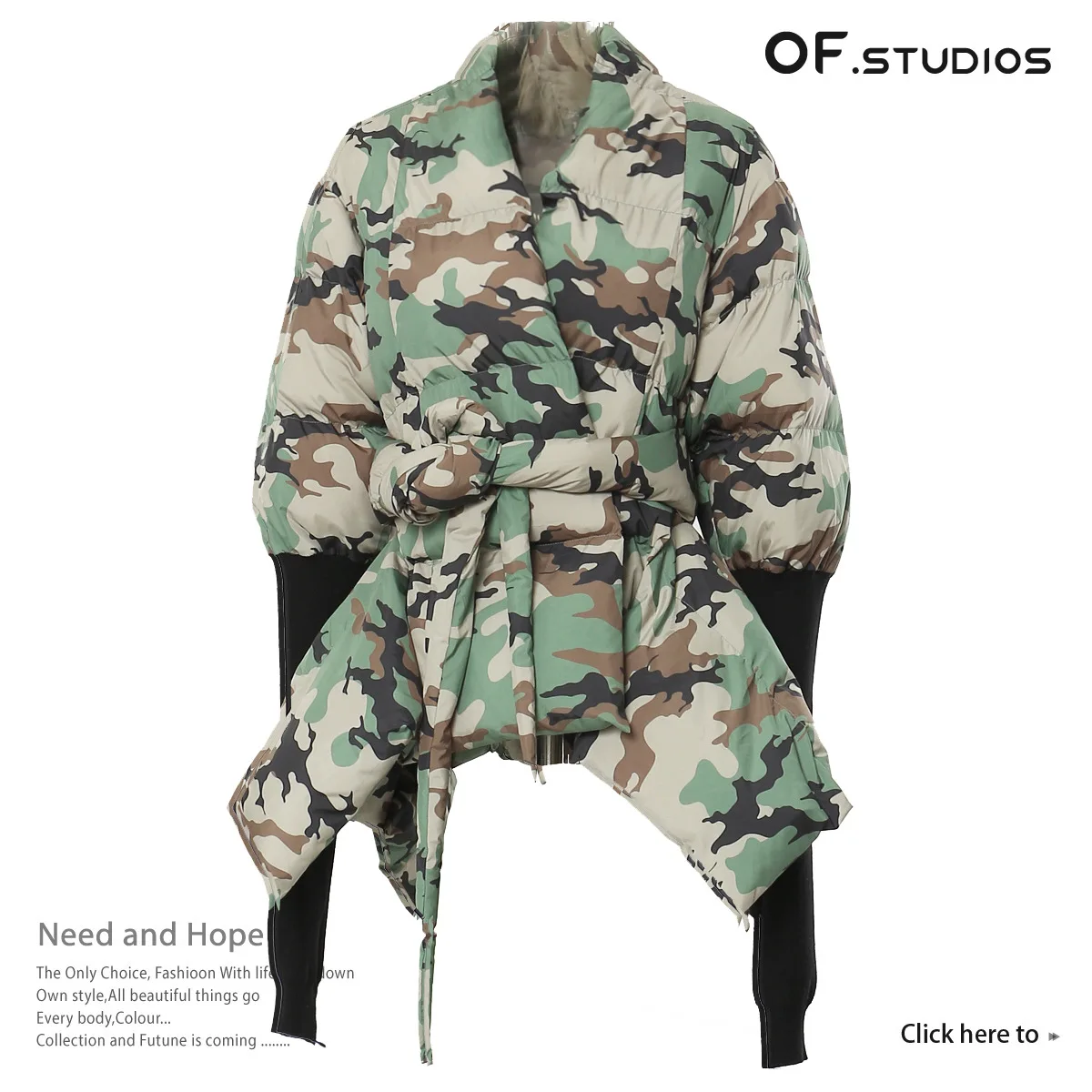 Women Winter Camouflage Coat Pattern Cotton Blend Coat With Belt V-Neck Coat Tops Long Sleeve Coat Casaco Feminino