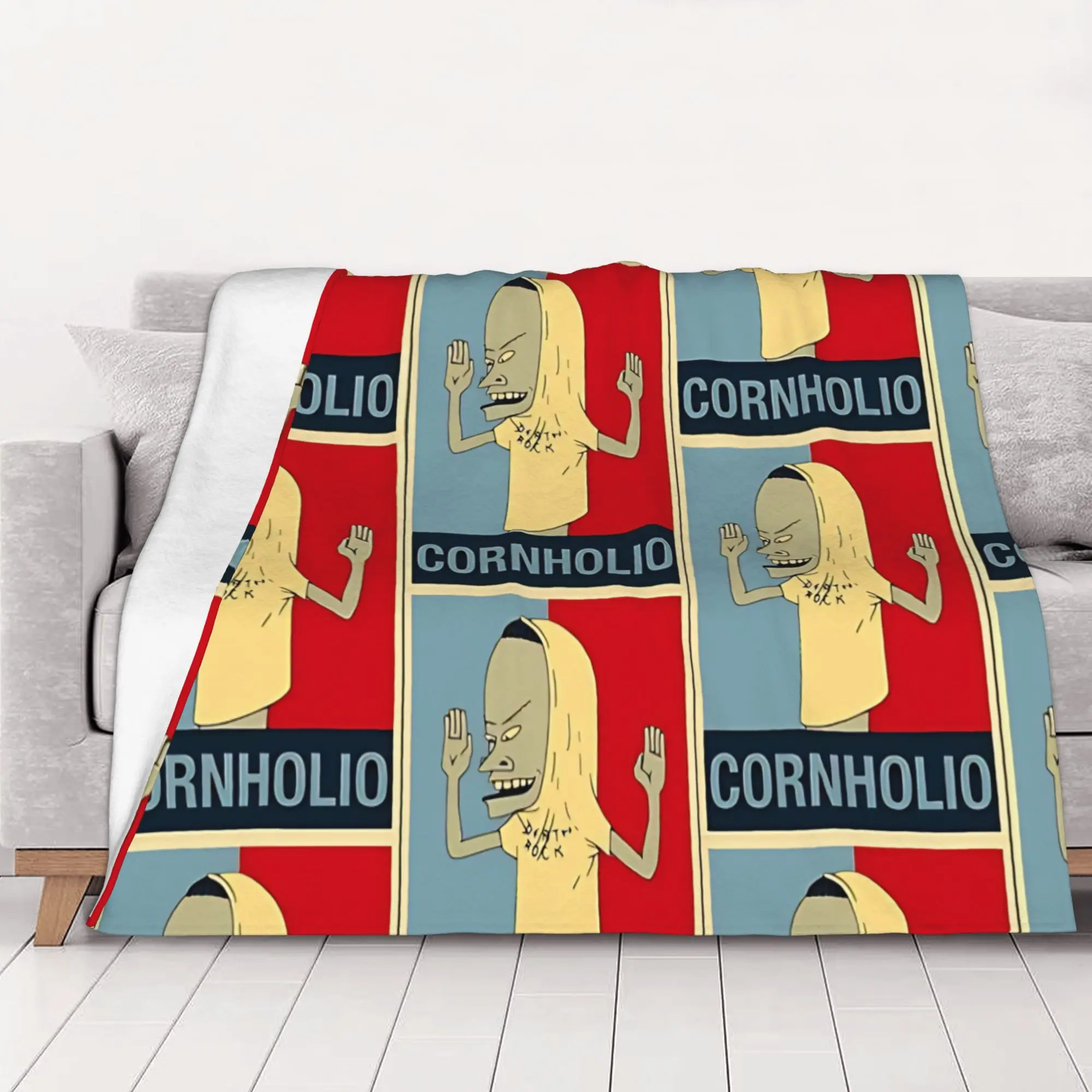 1PC Home Cute Room Decor Cornholio Blanket Throw Blanket Beavis and Butt Head Novelty Warm Blanket All Season
