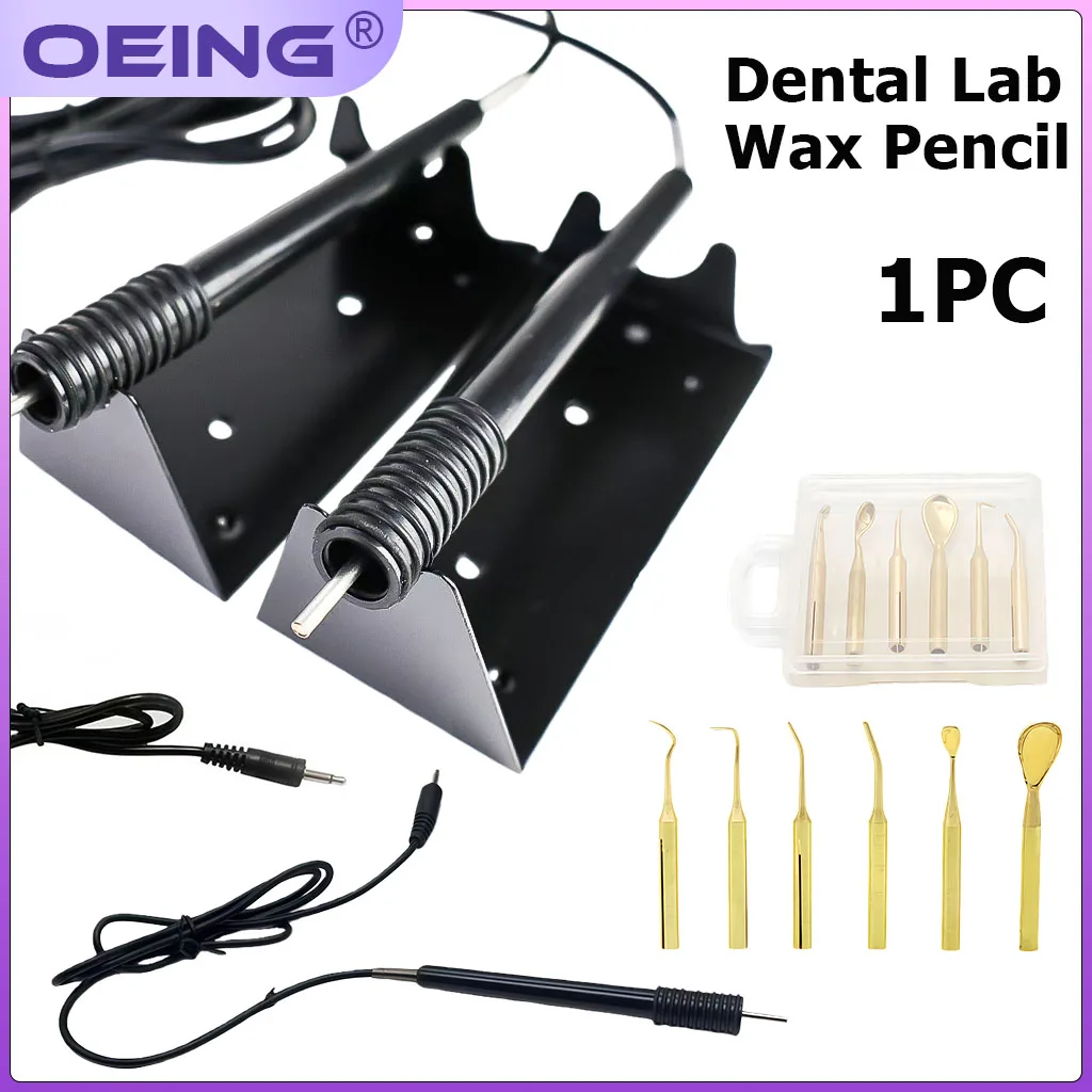 6Pcs Dental Technician's Electric Wax Pencil, Temperature-Adjustable Denture Heating Pen, Dental Waxing Tools and Accessories