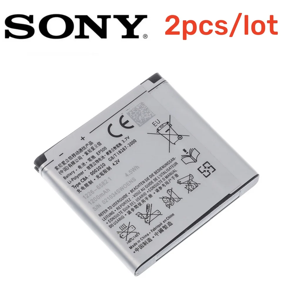 2pcs/lot Original EP500 1200mAh Battery For Sony Ericsson Xperia ST17I ST15I SK17I WT18I X8 U5I E15i wt18i wt19i U8 battery