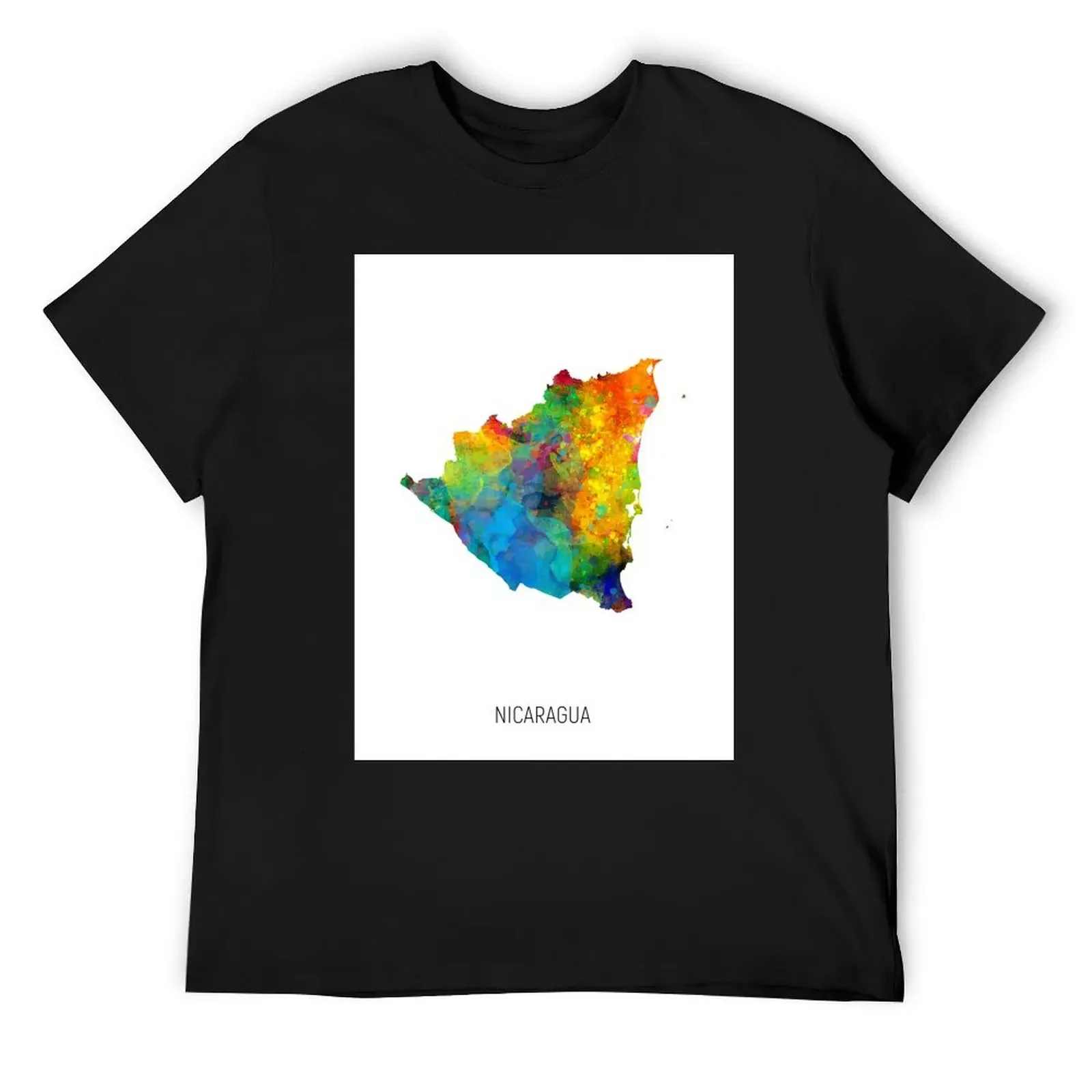 

Nicaragua Watercolor Map T-Shirt Louboutins customs designer shirts sweat shirts, men