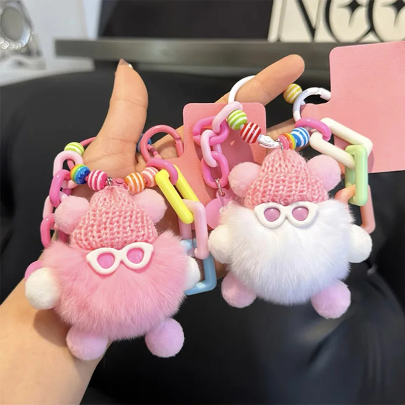 Super cool dopamine briquette monster doll pendant DIY keychain, cute art trend, plush doll bag, backpack, mobile phone charm