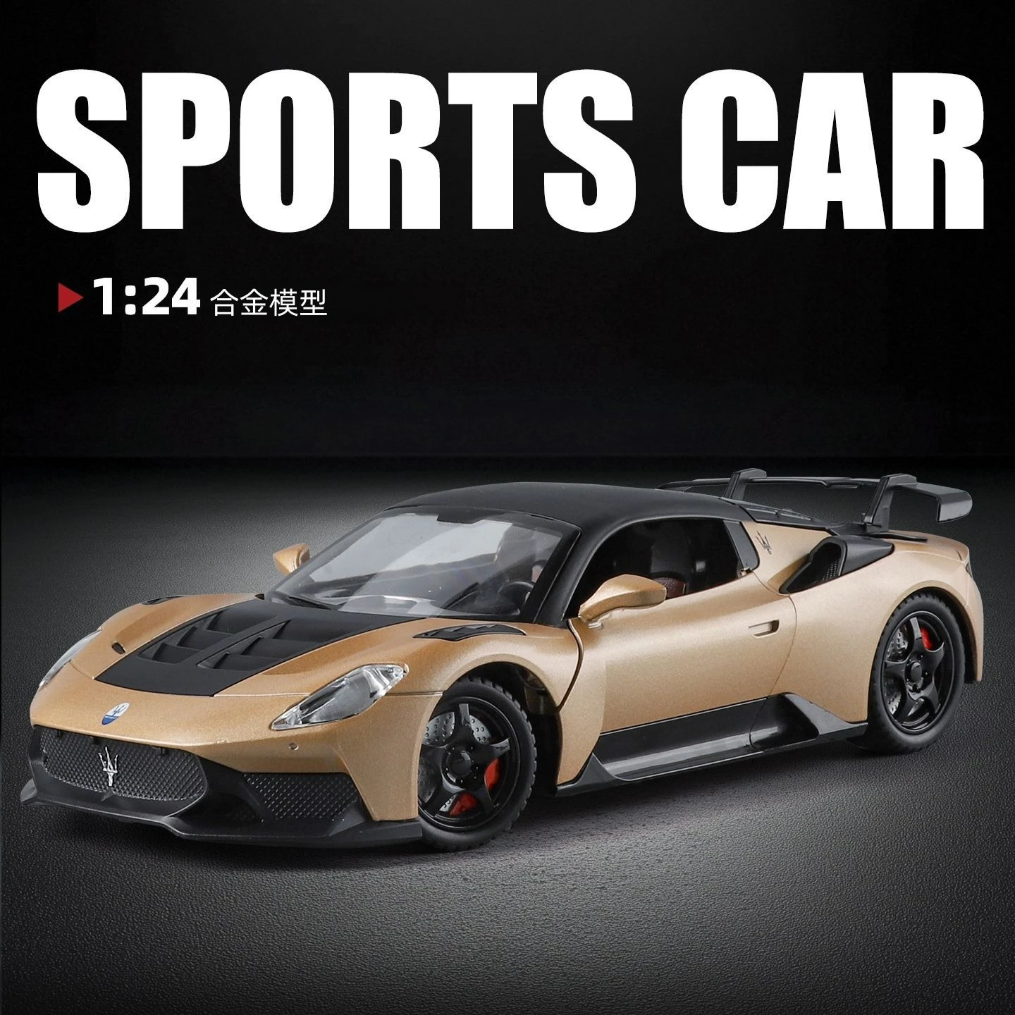 

1:24 GT2 Simulation Classic Sports Car Model Sound and Light Return Multi-Door Toy Gift Diecast Alloy Car Model Collectible