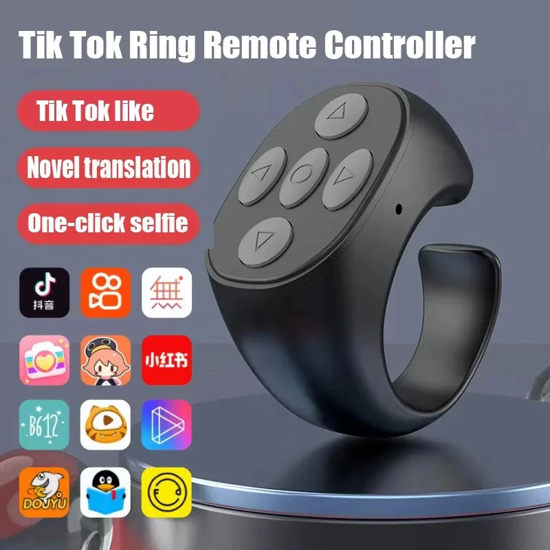 ​​Remote Control Scrolling Ring For TikTok Selfie Video Camera Controller Automatic Page Turner Browsing Bluetooth-compatible