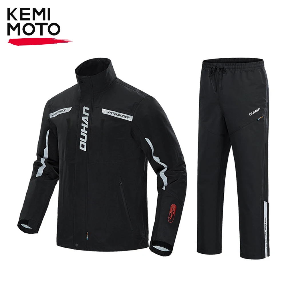 KEMIMOTO-Veste et Pantalon de Moto Imperméables pour Homme, Imperméable, Coulée Imbibée, Combinaisons de Course de Moto Tout-Terrain