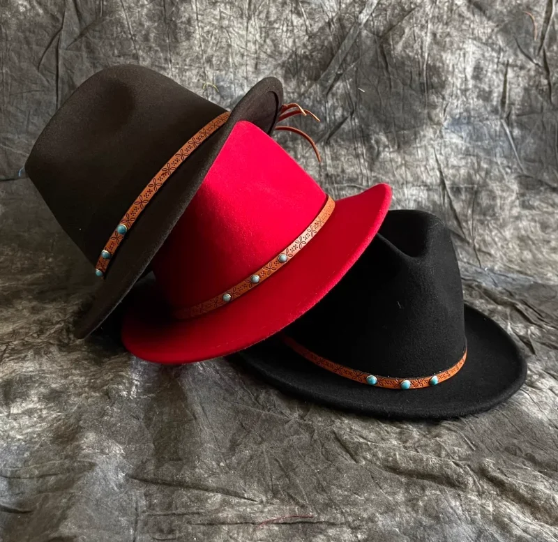 

Chinese Children's Tibetan Top Hat Woolen Felt Hat Performance