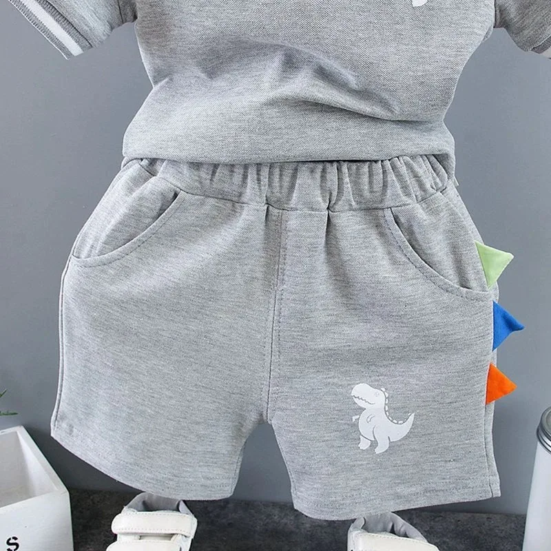 New Summer Baby Boys Clothes Children Cartoon T-Shirt Shorts 2Pcs/Set Kids Clothing Set Infant Casual Costume Toddler Tracksuits image 5