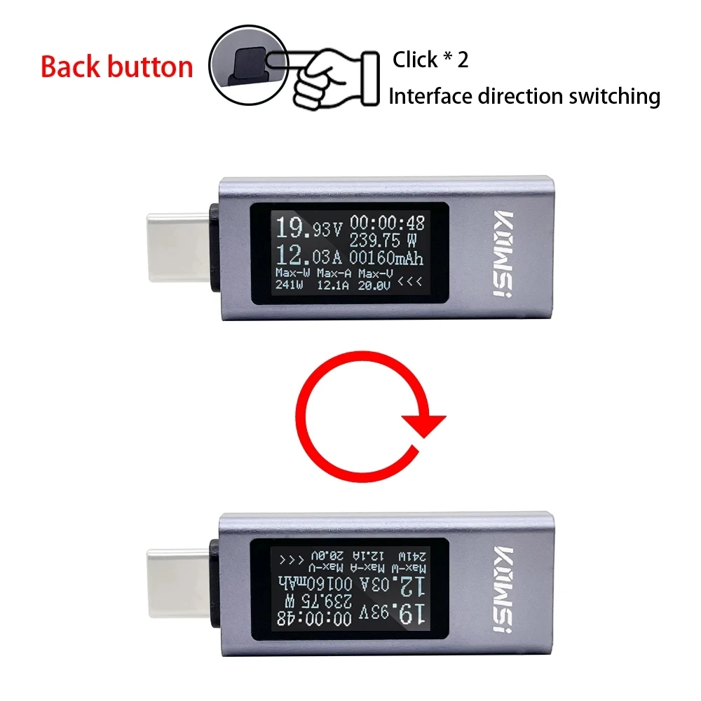 Imagem -04 - Digital dc Voltímetro e Amperímetro 11 em Tipo-c Tester Medidor de Tensão Atual Amp Volt Amperímetro Detector Power Bank Charger Indicator