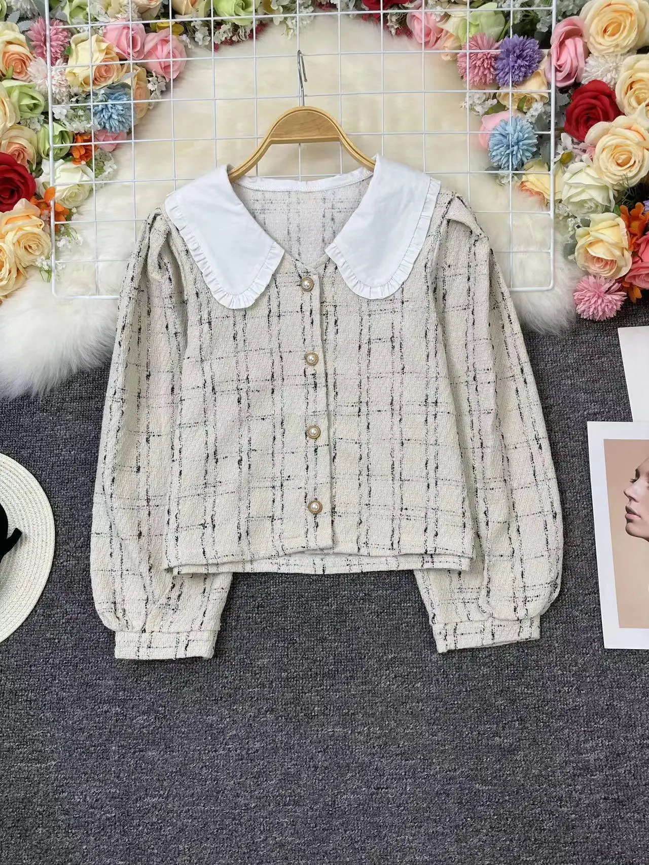 

Ретро-рубашка-куртка с воротником-стойкой и вставками, легкая, с длинным рукавом, в корейском стиле, для повседневной носки, осенний топ для женщин