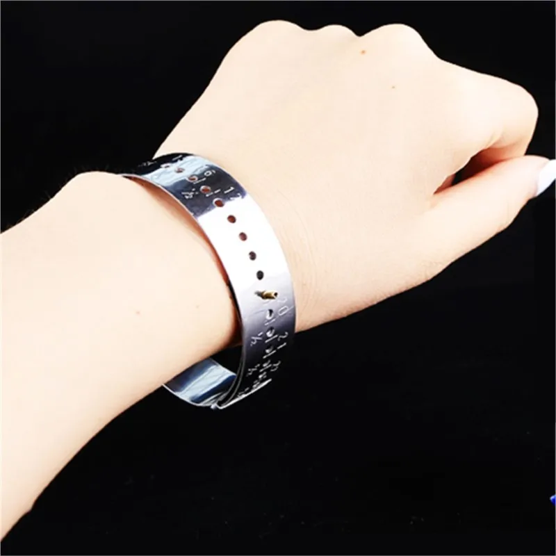 

Professional Stainless Steel Adjustable Bangle Gauge Jewelry Making Bracelet Sizing Tools Bangles Sizer Measures From 15-23cm