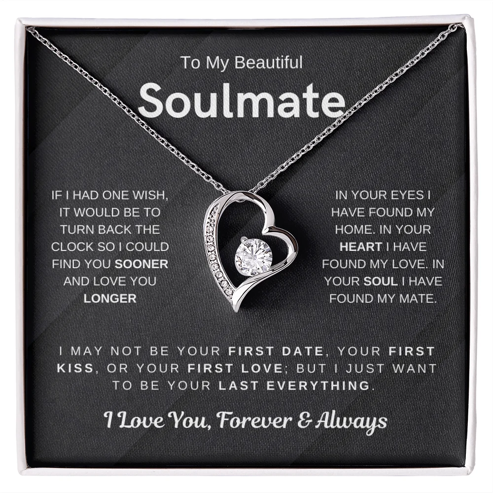 To My Wife Soulmate Gifts Necklace Love Heart Pendant Christmas Gift Fashion Jewelry Women Necklaces 2024 New Hot Dropshipping