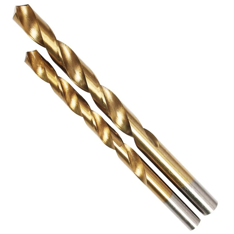 13Pc 1.5-6.5mm Round Shank Twist Drill Bit Set Titanium Coated HSS Bit Woodworking Metal Tools