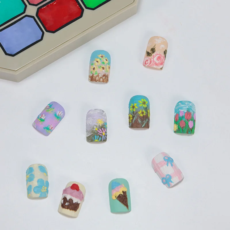 Nuovo stile 9 griglie gel per pittura per unghie primavera estate autunno macarons gel da disegno semisolido colorato effetto texture cremosa