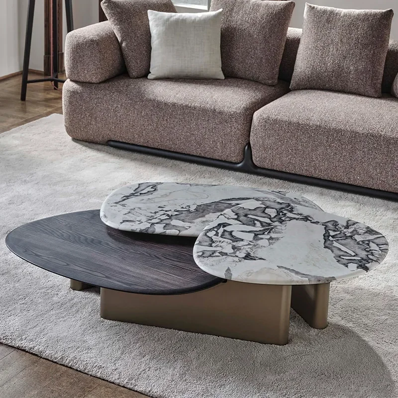 Living room furniture coffee table living room household Italian minimalist high sense designer marble large flat layer luxury