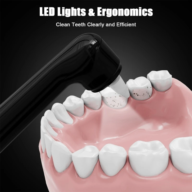 เครื่องขัดฟันไฟฟ้าแบบชาร์จไฟได้ USB เครื่องขัดฟันพร้อมหัวเปลี่ยน5หัวทำความสะอาดคราบฟันขาว