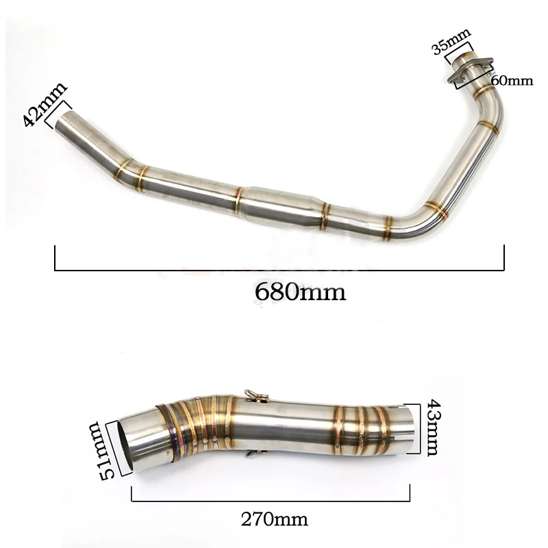 لهوندا CBR300 CB300R CBR 300 CB 300R 51 مللي متر دراجة نارية العادم الانزلاق على دراجة نارية الكوع نظام الجبهة الأوسط وصلة الأنابيب سباق