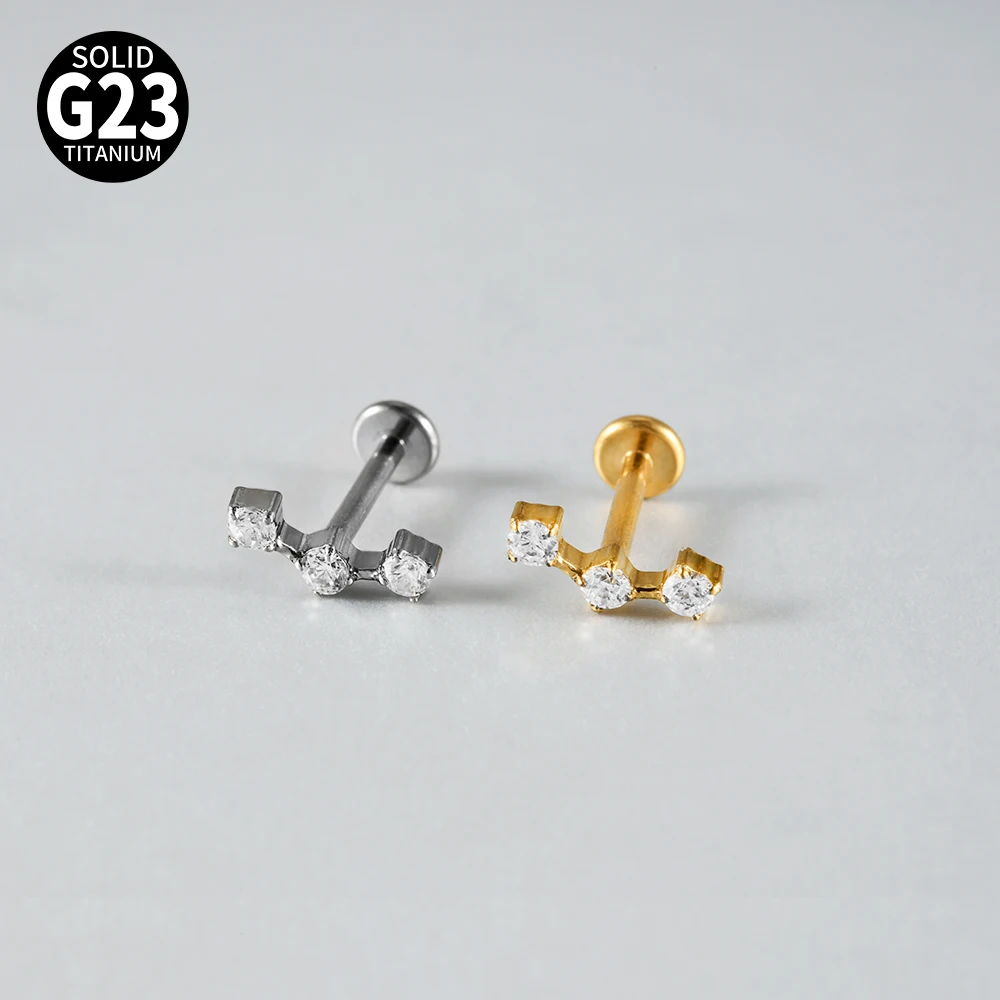 1 Stück Halbmond-Ohrring mit vielen Zirkonia-Steinen, 16G G23 Implantat-Titan, CZ-Pavé, flache Rückseite, für Knorpel, Tragus, Conch, Rook – Detail 7