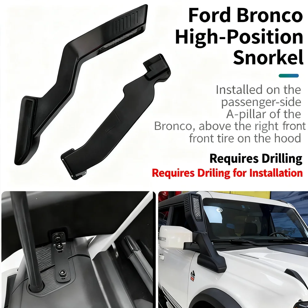 Air Intake Snorkel Kits For Ford Bronco 2021-2025 Wading Breath Hose Snorkel Tube Off Road 4x4 Car Exterior Accessories
