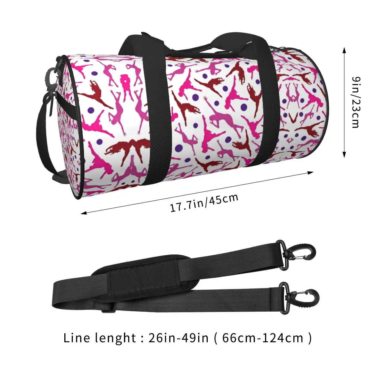 Gym Bag Dancer Sports Bag with Shoes Gymnastics Print Couple Waterproof Custom Handbag Novelty Travel Fitness Bag