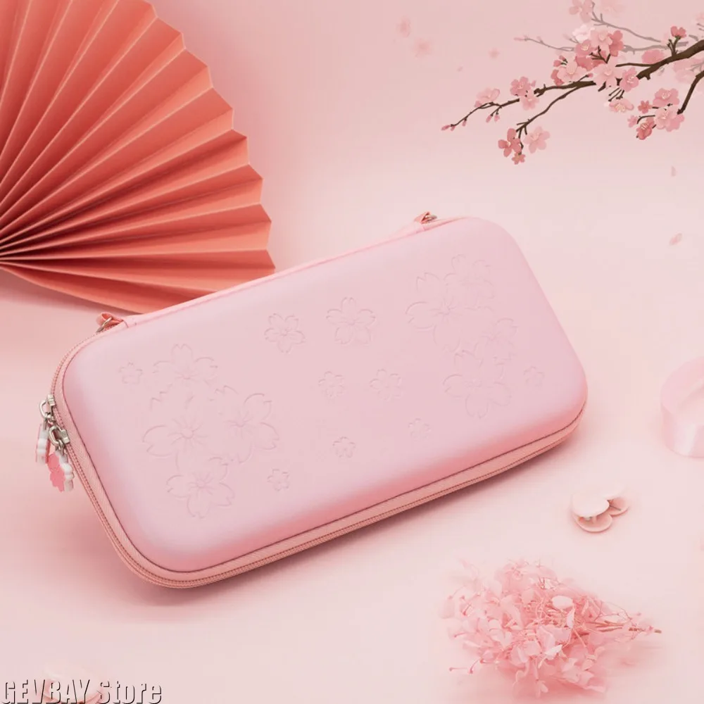 PU Sakura Pink Shell Przenośna Torba Transportowa na Switch OLED PU Wodoodporny Pokrowiec Etui Przechowywanie Podróżna Ochronna Skrzynka na Switch — zdjęcie produktu 5