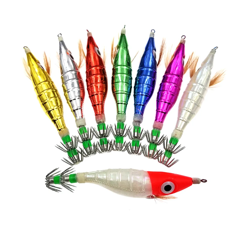 

Factory Price Quality Squid Jig Luminous Fishing Lures Baits Hooks Round Body Jig Hook