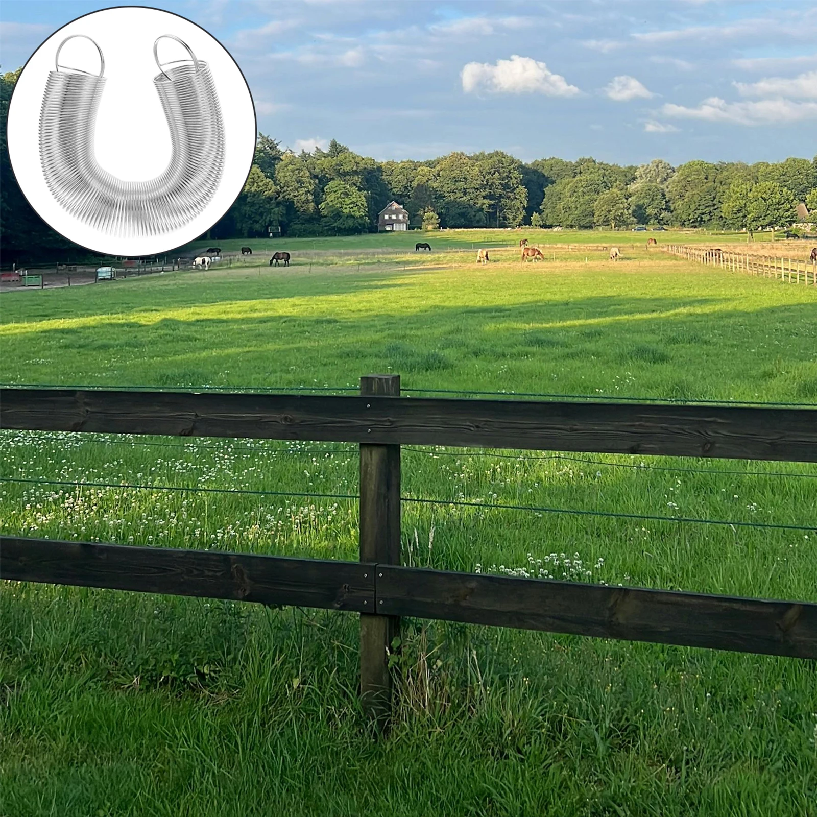 

Electric Fence Spring Gate H Tension Springs Stainless Steel Accessories High Strength Livestock Fence Extension Spring Easy