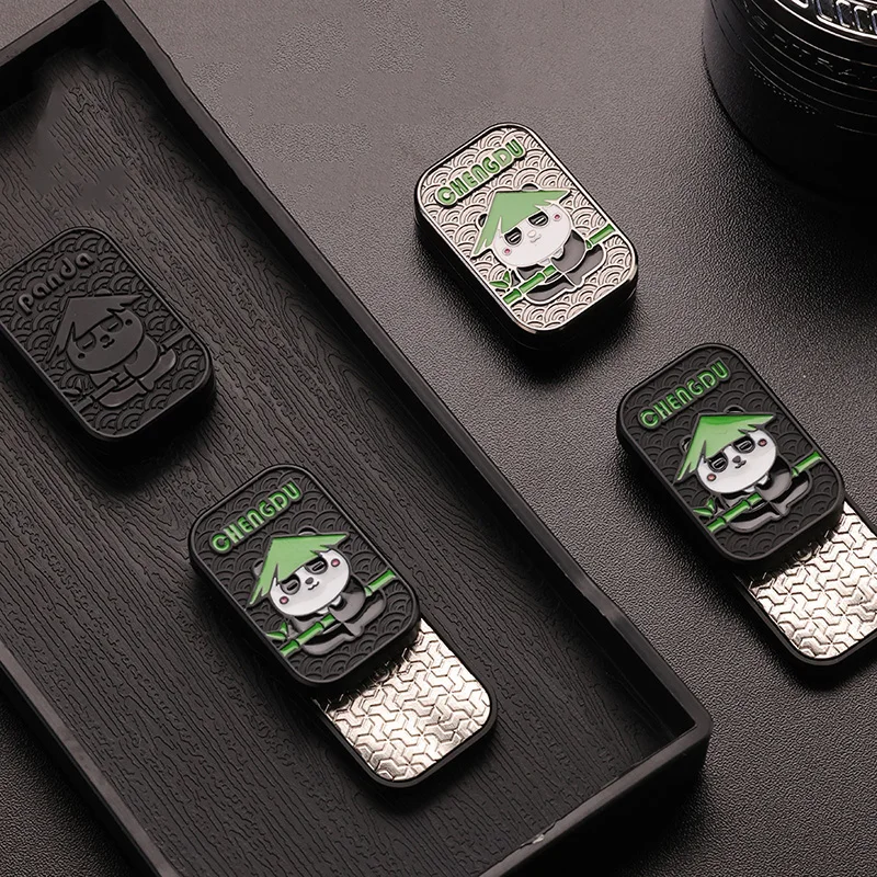Panda Bambù EDC con suono incorporato Molla in metallo Cursore di spinta illimitato Cool Fidgets Giocattoli magnetici Giocattoli antistress