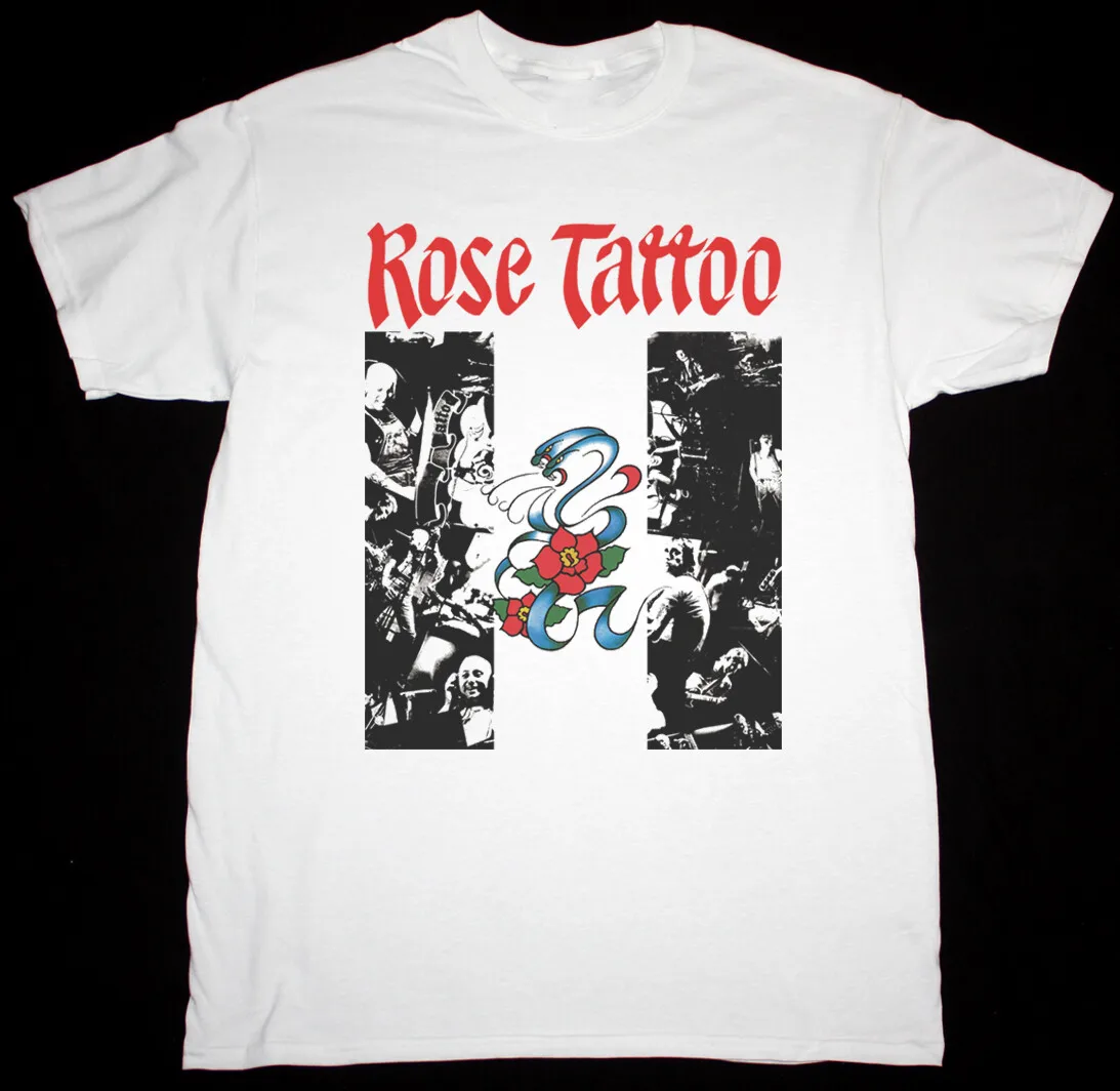 Vtg ROSE TATTOO 1978 ROCK N ROLL T Shirt For Men All Size White Cotton KN018