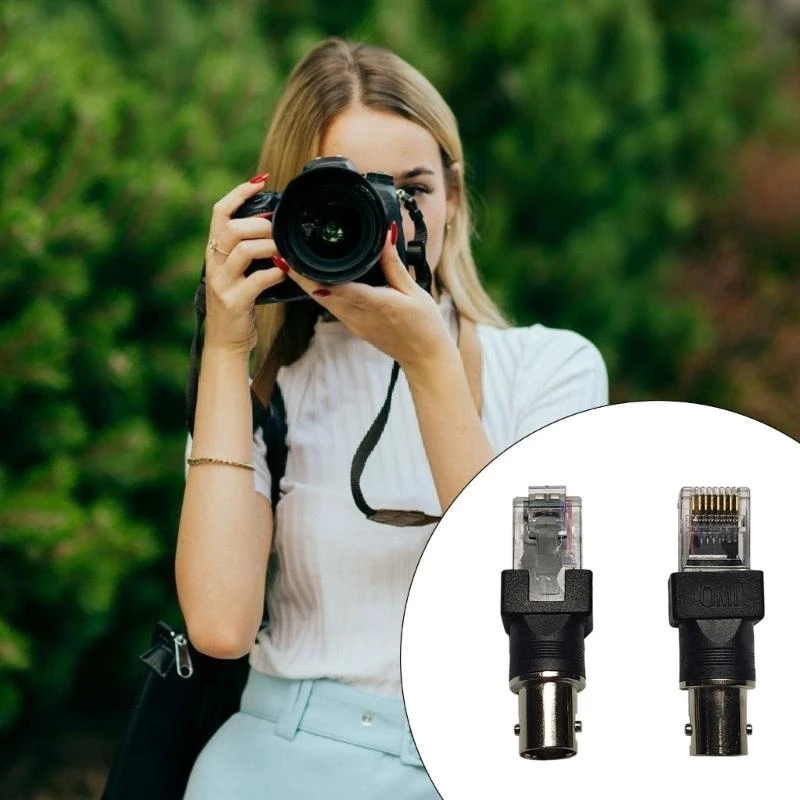 BNC to RJ45 Adapter BNC Female to RJ45 Male Connectors for Coaxial Cable Testing