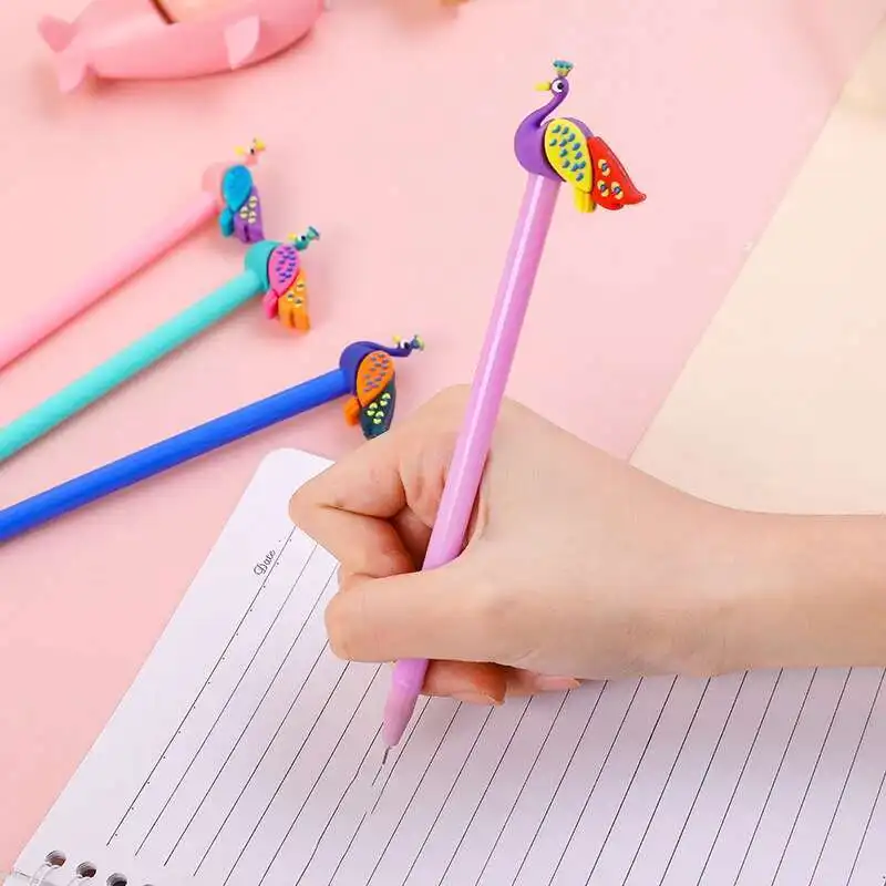 1 Stück Lytwt's Briefpapier niedlichen Bonbon Farbe Pfau Stift Schul büro liefern kreative Styling Kawaii Gel Stift – Detail 7