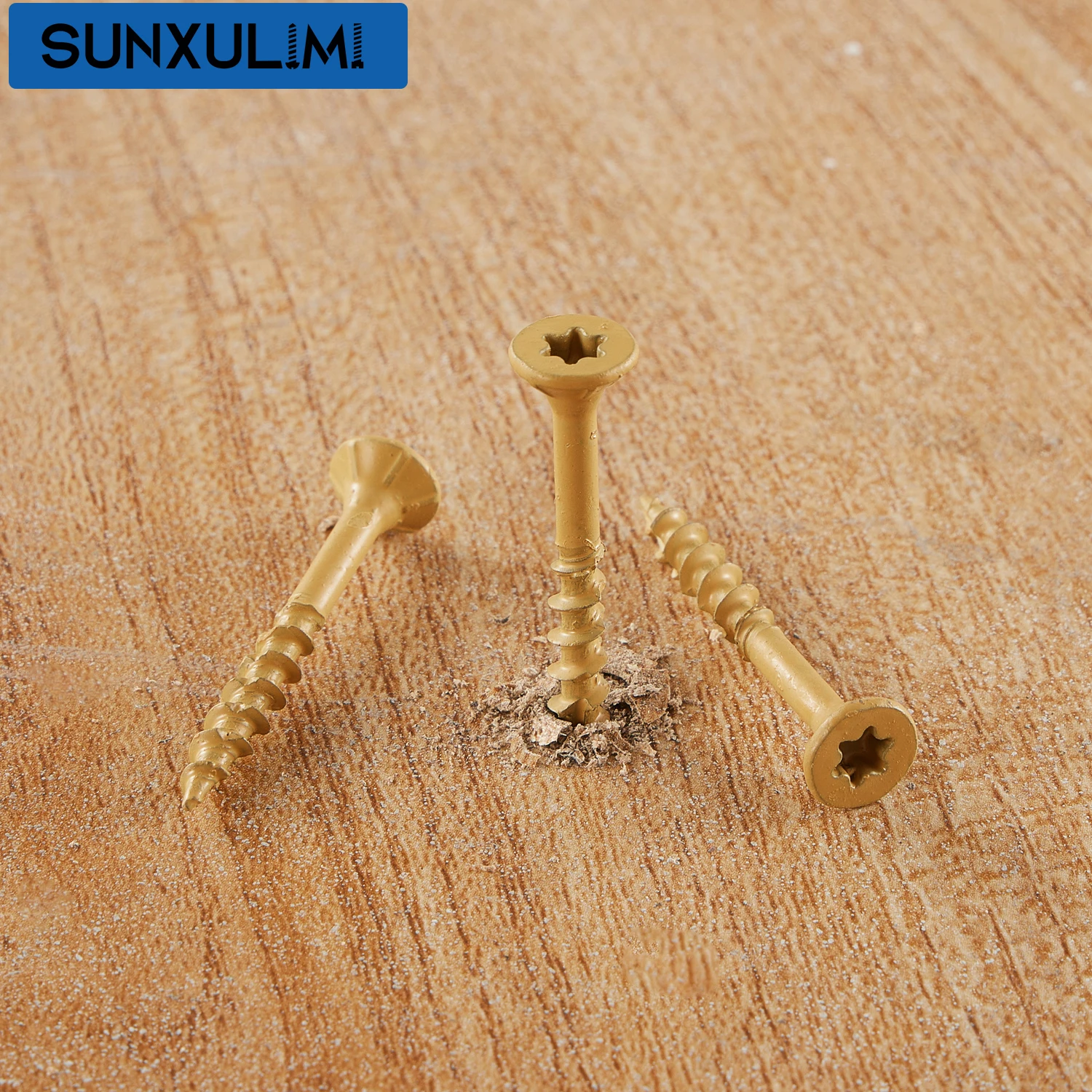 wood-screws-10-x-3-300-pieces-rust-proof-structural-screws-yellow-exterior-fence-screws-torx-drive-screws-two-t25-bits