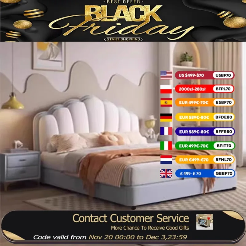 

Waterproof Girls Adult Double Bed Large Luxury Storage Living Room Double Bed Full Size Frames Camas De Casal Home Furniture