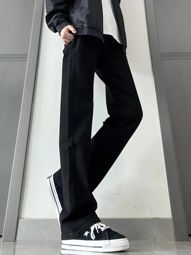 

Мужские джинсовые джинсы Cleanfit Bla Slim Fit Micro Flare с высокой талией, осенние прямые брюки в американском стиле High Street Vibe