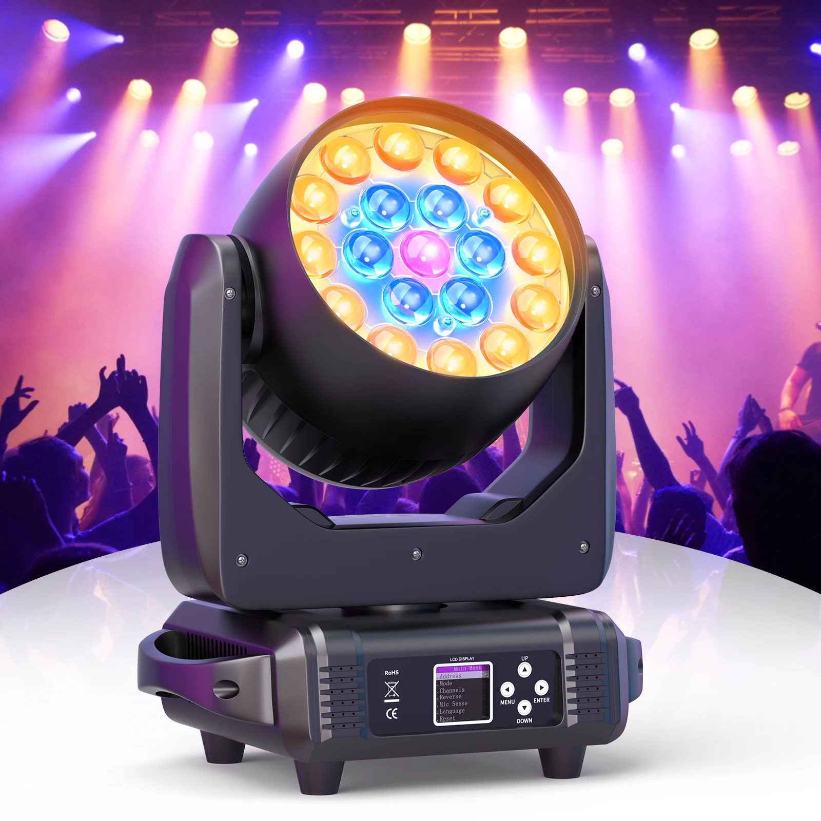 fieryzeal luzes led para disco movendo a luz principal dj disco party bar dmx512 300w em 19x15w 01