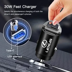 Car Fast Charger USB Type-C Ports Power Adapter Accessories For Lexus ES IS250 ES300 CT200h GX460 LX570 RX500h NX300 ES200 IS300