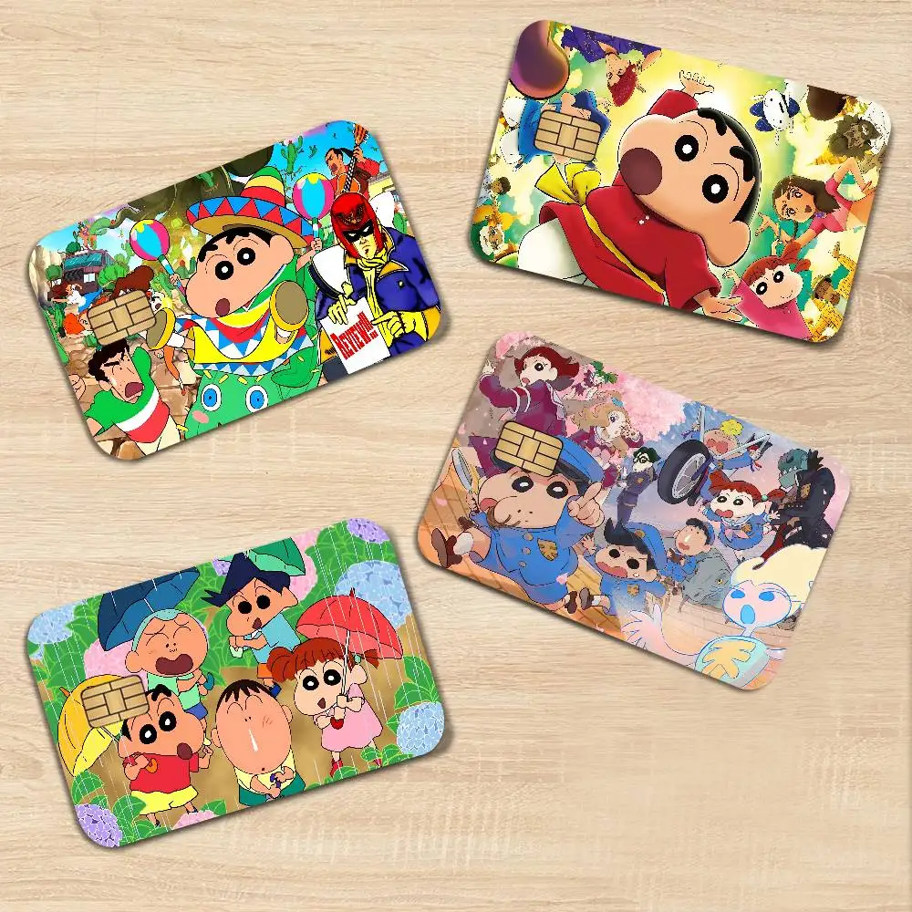 Cute Manga C-Crayon S-Shin-Chans 2024 Anime Cartoon Skin Stickers Film Tape Case For Big Credit Debit Card Front Side