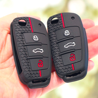 Silicone Key Case Cover Shell for Audi A4 B7 A6 C6 4f 8v A3 8p A1 A3 Accessories Auto Remote Key Holder 3 Button Jacket