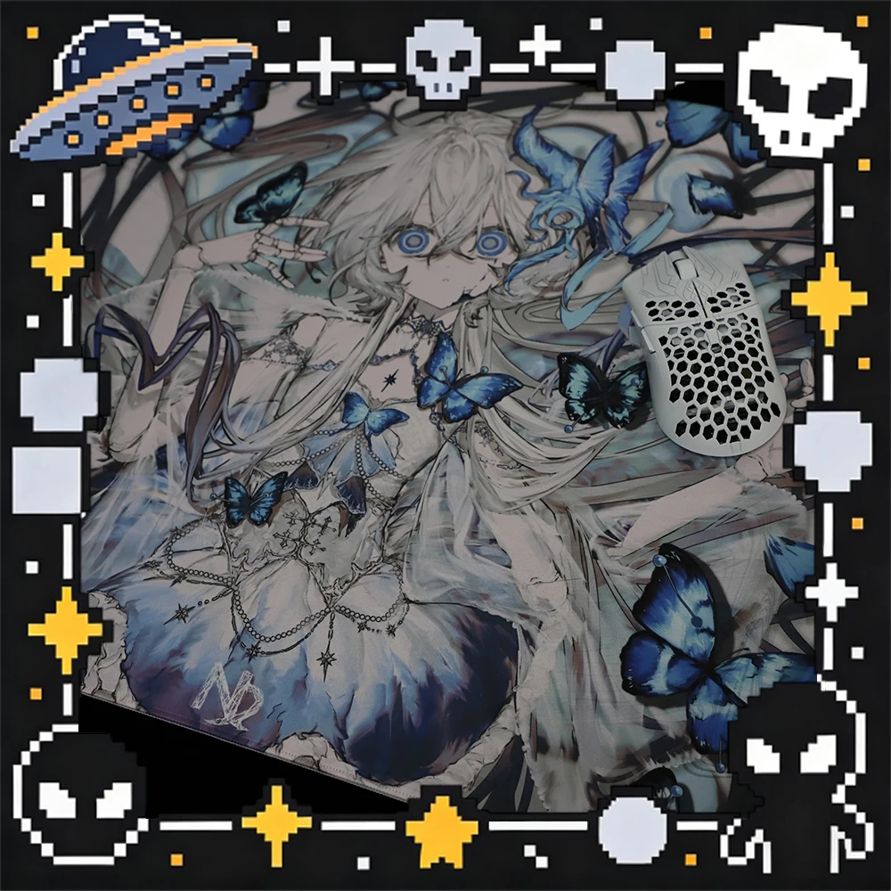 Nemvira Skeleton Butterfly Mouse Pad Neutral Smoothness Mousepad Be Non-Slip Soft Rubber Base Moisture Proof PC Accessories Gift