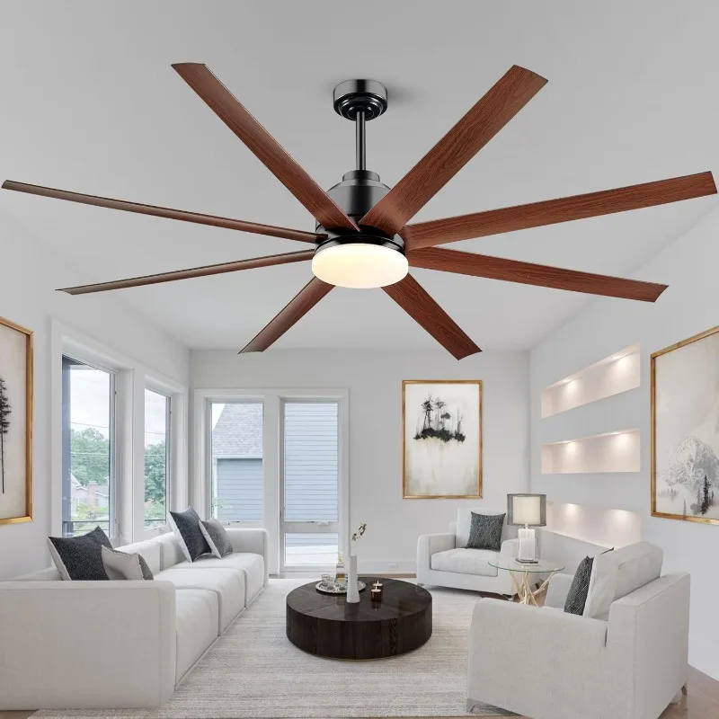 

72 inch Ceiling Fans, Indoor/Outdoor Modern Ceiling Fan for Kitchen Living Room Patio, 6 Speed Reversible Quiet DC Motor