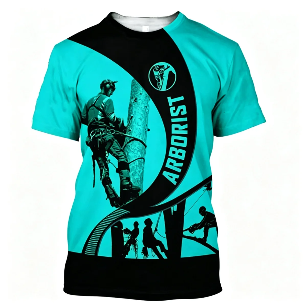 Arborist 3D Print T Shirt Men Tree Trimmer Worker Graphic Short Sleeve O-Neck Summer Casual Tees Tops Oversized