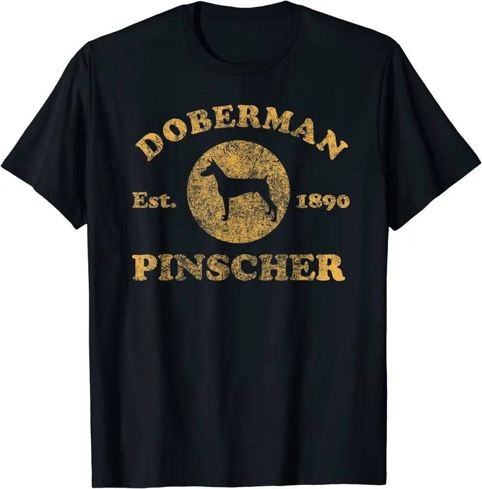 Vintage Doberman Pinscher Est. 1890 Doberman Dog Gift T-Shirt Anime Graphic T-shirts For Men Clothing Women Tees Y2K Tops