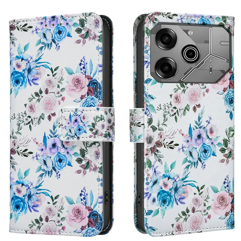 Pova 6 Pro 5G Flip Case For Tecno Camon 30 3D Emboss Floral Leather Wallet Funda Spark 20C 30C 30 Pro Go 2024 Book Cover