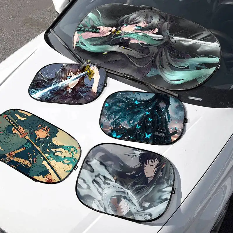 

M-Muichiro T-Tokito мультяшный автомобильный солнцезащитный козырек на переднее окно, лобовое стекло, солнцезащитный козырек, автомобильный козырек, аксессуары для интерьера