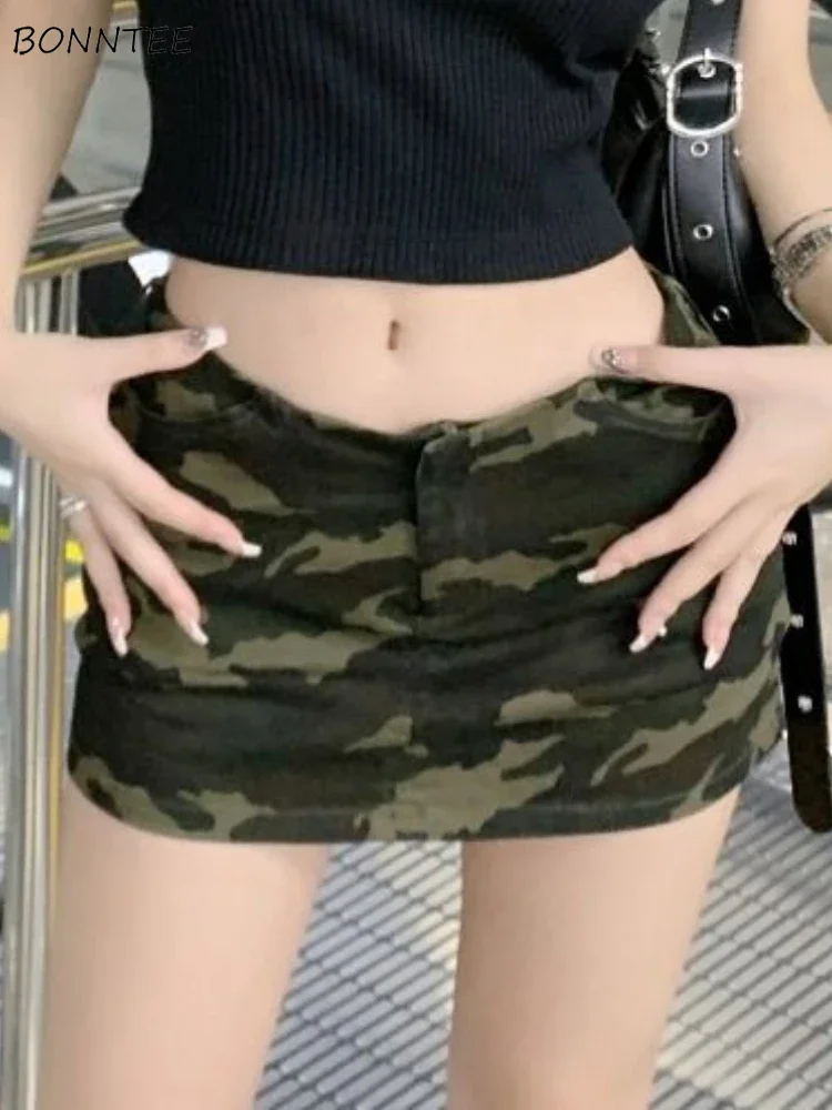 

Camouflage Skirts Women Personality A-line Holiday Charming Students Streetwear Leisure European Style Popular Design Sexy Retro