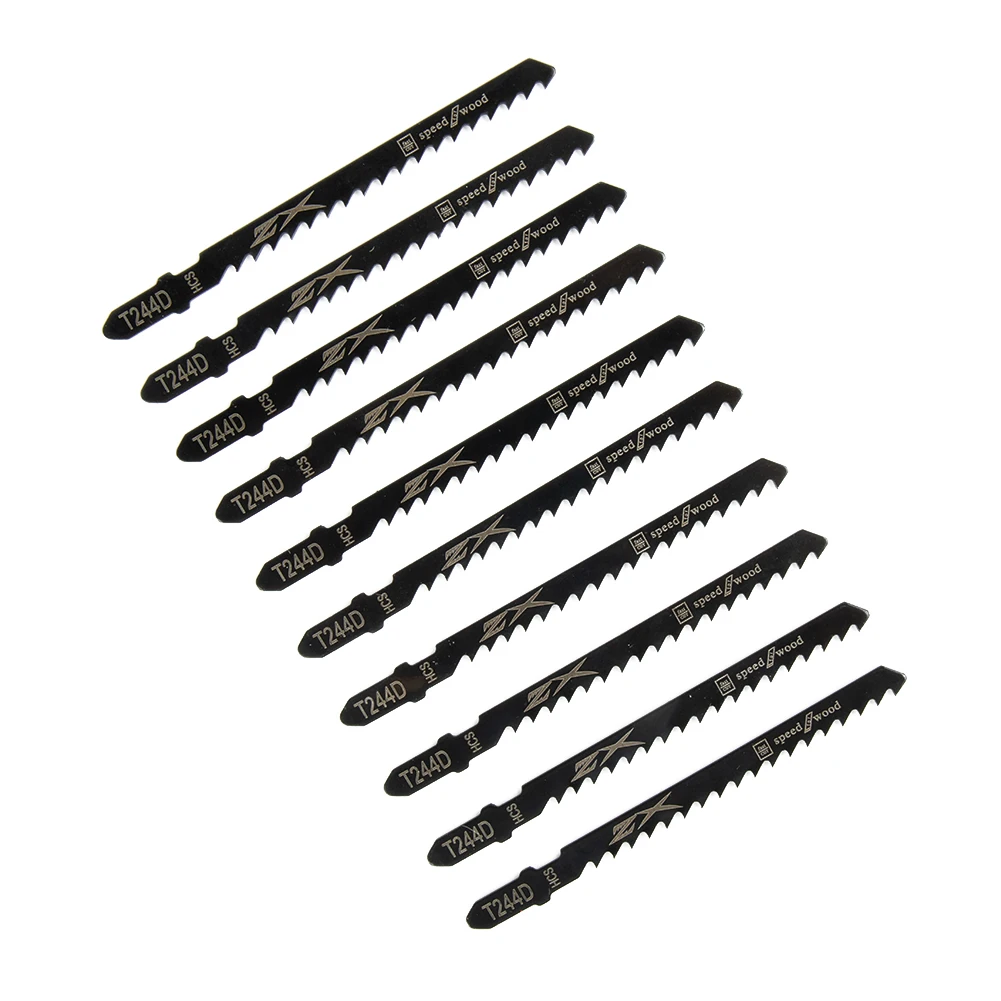 10 個 HCS ジグソーブレード T244D T シャンク湾曲ジグソー切断用木板プラスチックマキット電動工具アクセサリー